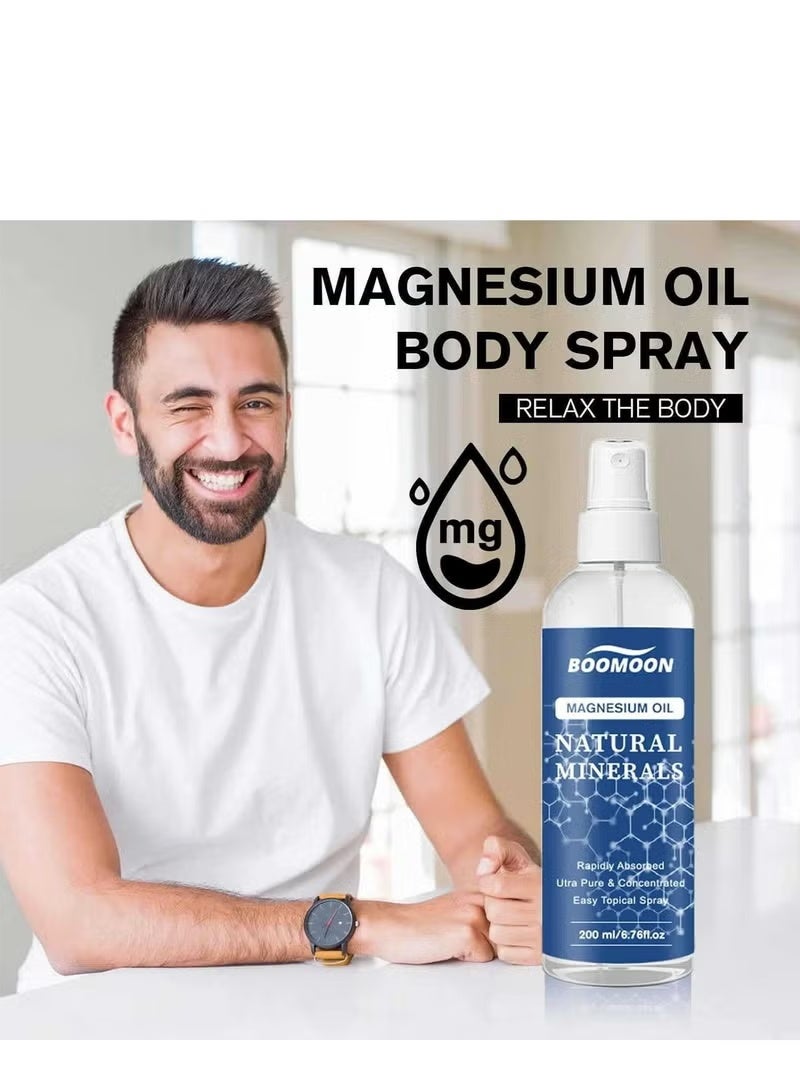 BOOMOON Magnesium Oil Spray Lotion (6.76oz), Fast-Absorbing Topical Magnesium Chloride Cream for Skin Application – Odorless, Quick-Drying, and Residue-Free for Improved Health and Gentle Skin Care - Image 5